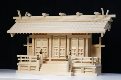 【美・木曽ひのき】白山瓦屋根通し三社 中